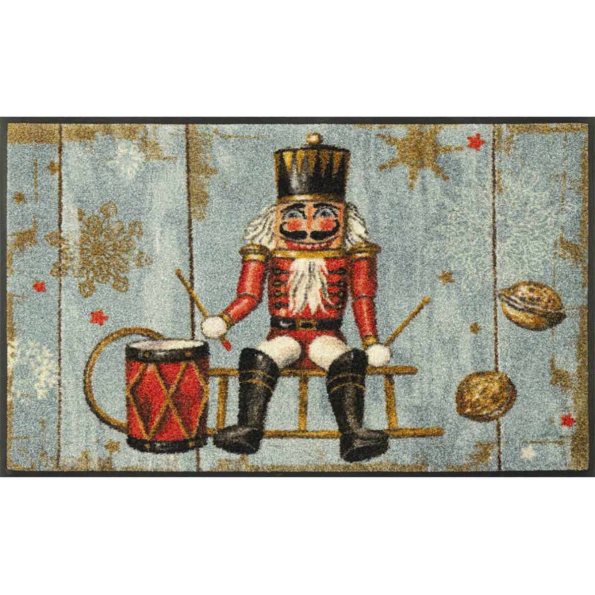 Wash+dry Fußmatte 'Nut Drummer' 50x75 Cm – Waschbar Bei 60°C, Für Innen & Außen, Rutschfest