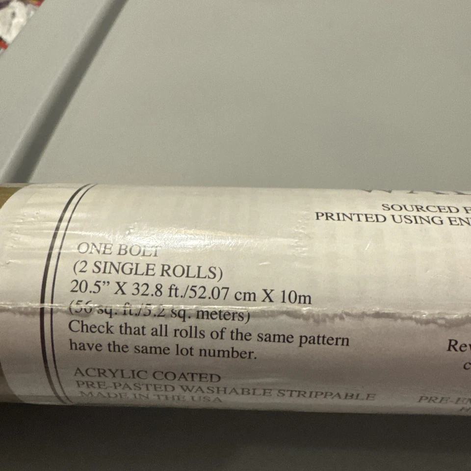 Nuevo rollo de papel tapiz vintage de diseñador 56 pies cuadrados 20,5” x 32,8’ dorado bronce 71509 Foto 3 de 4