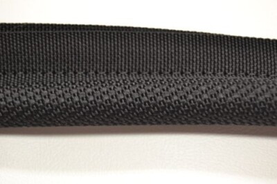 STITCHED CLOTH BLACK PREMIUM WINDLACE FORD CHRYSLER GM 1/2 INCH CORE BY THE FOOT