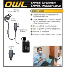 Tactical Ear Gadgets OWL Quick Release Earpiece for Harris / Macom MRK