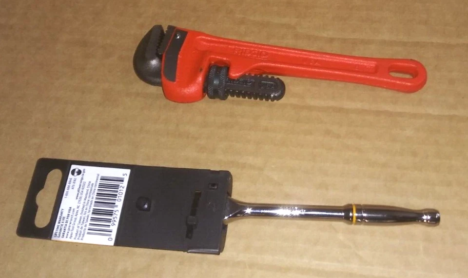 LOT OF 2: RIGID Heavy Duty Straight Pipe Wrench & GearWrench 81025 6" 1/4" Drive - Image 2 of 3