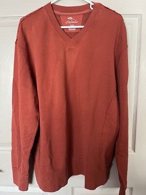Bob Timberlake Burt Orange Rust  Cut Seam Pullover sweatshirt Large L Very Nice