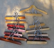 Lot of 13 Wood Clamp Hangers Slacks Pants