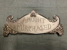 National Brass Cash Register 442 Size Red Brass Reproduction Top Sign