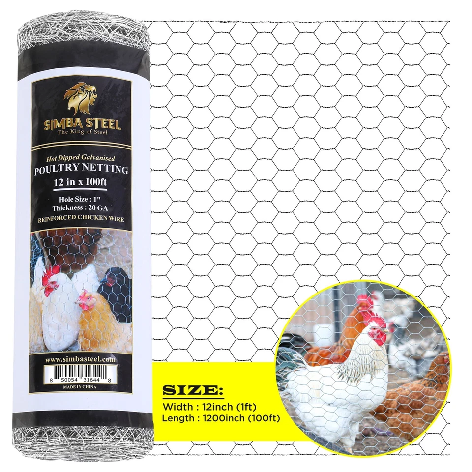 Galvanized Poultry Net - Fencing Chicken Wire 1" Hole - Many Sizes Poultry Mesh - Image 2 of 4