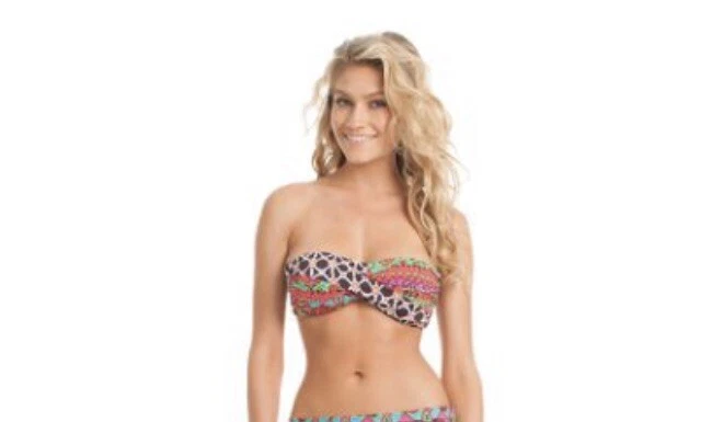 Nuevo con etiquetas Trina Turk Venice Beach Talla 6 Bandeau Top y Talla 8 Faja Hipster Parte Inferior Moca Foto 2 de 4