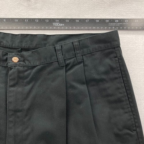 Jos A Bank Pleated Twill Pants Mens 40x33 Black Wrinkle Resistant Tapered Leg - Picture 5 of 11