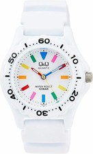 Citizen Q Q Watch Analog Waterproof Urethane Belt VR25-002 Women's White