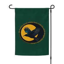 "Raven Soul" Latin Quote Garden flag Familiar Spirit Animal Crow Magic Gothic