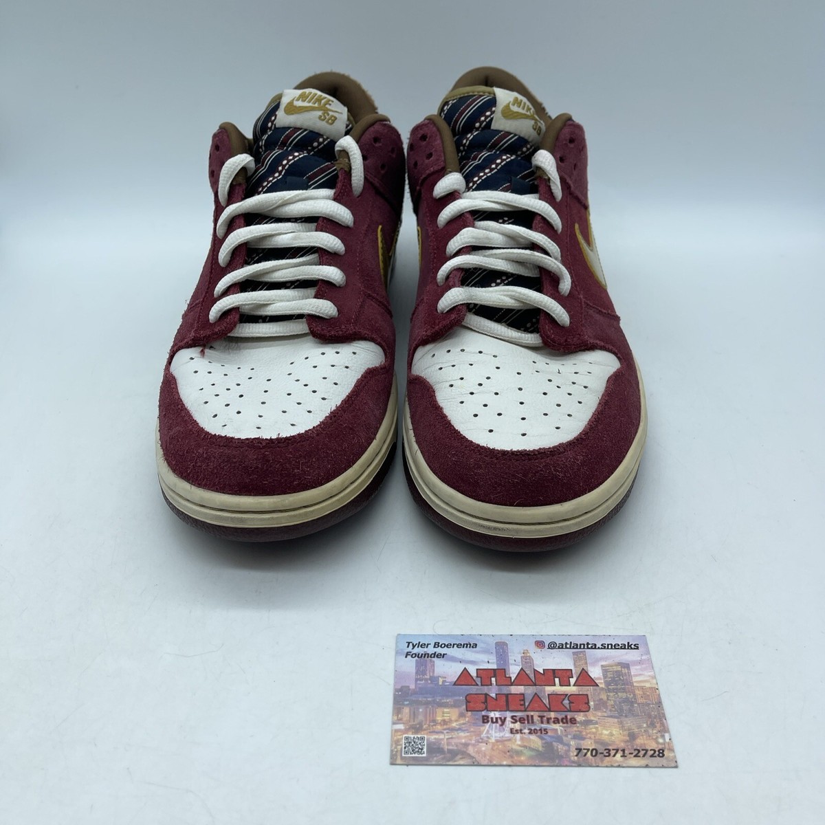 Size 12 - Dunk Low Pro SB Anchorman Burgundy White Brown Suede 