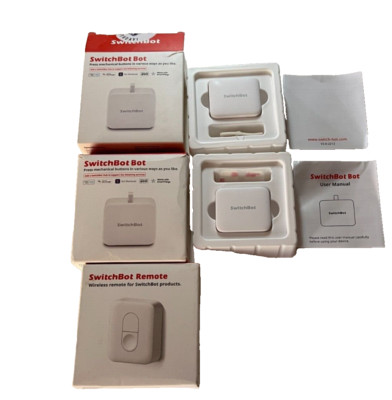 SwitchBot Bot Smart Switch Button Pusher x 2 & Switchbot Remote White Niob