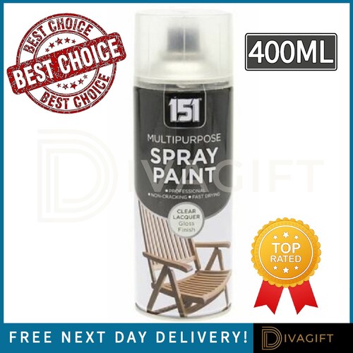 400ML CLEAR LACQUER SPRAY PAINT AEROSOL FAST DRYING HIGH GLOSS COATING