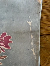  silk crepe scarf, whimsical and delicate pinks and blues, batik style