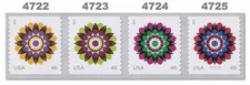 4722-25 4725 4725a Kaleidoscope Flowers Coil Strip of 4 From 2013 MNH - Buy Now