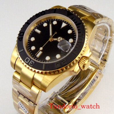 New 40mm Gold Sterile Automatic Men Watch NH35A MIYOTA 8215 PT5000 Movement