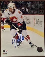 ROMAN HAMRLIK Signed 8 x 10 CALGARY FLAMES PHOTO AUTOGRAPH 