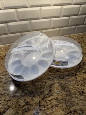 2 Sure Fresh Deviled Egg Carrier Container  Lid Reusable Holds 12 Eggs Portable