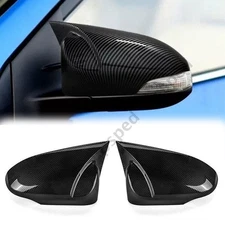 Pair Carbon Fiber Side Rearview Mirror Cap Cover Trim  Toyota Corolla 2014-18
