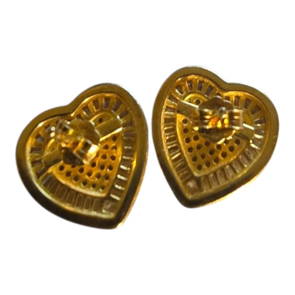 Aretes De Plata925 En Forma De Corazón Color Oro - Image 4 of 4