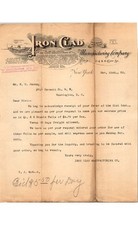 Iron Clad Manufacturing Co Business Letter Stable Pails Quotation 1902 NYC