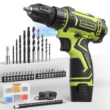 Cordless Drill Set,12V Power Drill Driver 3/8" Keyless Chuck with 92 Acessori...