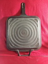 CRACKER BARRELL 12" SQUARE HANDLED RIDGED GRIDDLE MADE IN USA