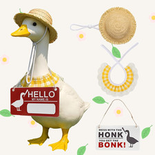 Porch Goose Pastoral Style Outfit, Porch Goose Costume with Hat  Bib  2-Sided