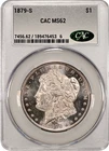 1879-S CACG MS62 Morgan Dollar, DMPL Obverse, Blast White, Choice Original CAC!