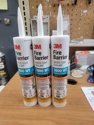 3M Fire Barrier Sealant 3000 WT 10.1oz Gray Water Tight Intumescent Silicone-3PK