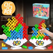 96PCS Stack Game for Adult , Board Tower Games for Family Travel Party, 4 P...