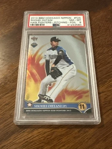 2013 BBM HOKKAIDO NIPPON HAM FIGHTERS #FO2A FOIL RC ROOKIE SHOHEI OHTANI PSA 8