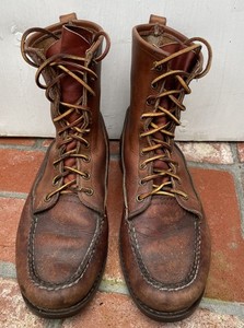 Vintage Gro Cord King-B Shoes Mens Size 12 Leather Moc Toe Lace Up 80s Gokey Vintage Gro Cord King B Hunting Motorcycle Leather  main image 2