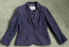 Joules Olivia Soft Blue Herringbone Blazer Size 10 See Description Free P&P