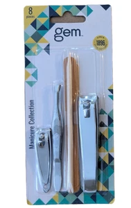 Kit de collection de manucure Gem - Pantoufles à ongles Panneaux d'émerie Bâtons de cuticules Tweezer