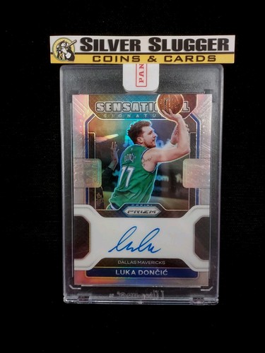2021-22 Luka Doncic Panini Prizm Sensational Signatures On Card Auto Silver DAL