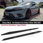 For Honda Civic Sedan 22-26 HPD Style Gloss Black Side Skirt Extension Splitter