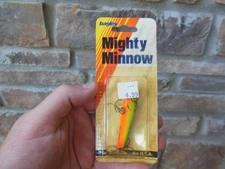 Vintage Bagley Lures Bagley's Mighty Minnow Hot Tiger Fishing Lure H69T New