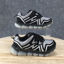 Athletic Works Shoes Youth 1 Casual Sneakers Black Faux Leather Low BYAW40CA001