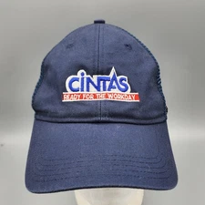 Cintas x Carhartt Hat Navy Blue Mesh Trucker Snapback Cap Employee Work Janitor