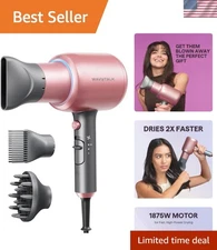 Luxury Ceramic Hair Dryer with Diffuser – 3 Attachments for Effortless Styling