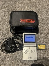 Nintendo Game Boy Advance SP AGS-001 Silver With Case and Original Charger Game
