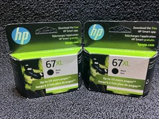 Lot of 2 Genuine HP 67XL High Yield Black Original Ink 3YM57AN Date: June 2027