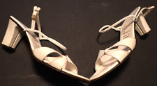 VINTAGE 1970s WHITE LEATHER AMALFI BY RANGONI, FLORENCE ITALY SANDALS SHOES 7