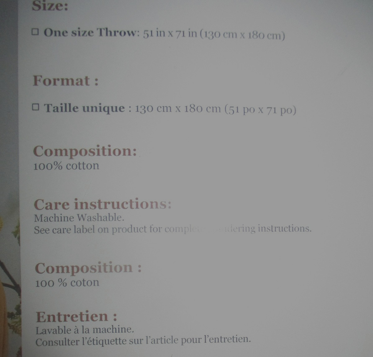 NWT Frette At Home ~ Mimosa Throw ~ Coral Color ~ Cotton ~ 51" x 71" ~ Washable