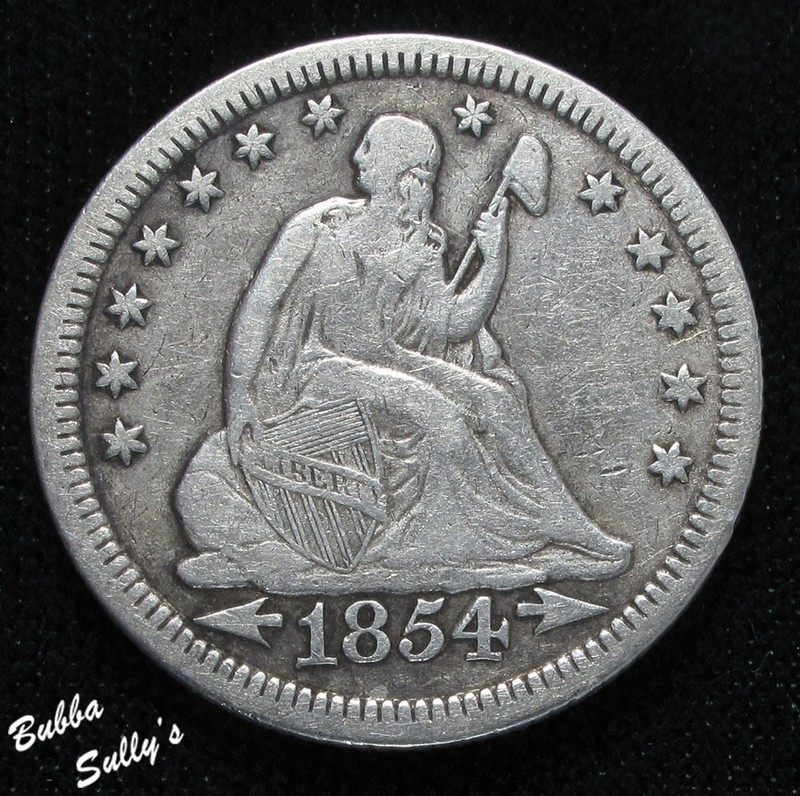 1854 Seated Liberty Quarter FINE