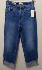 Universal Thread Women s Mid-Rise 90 s Baggy Jeans Size 2R Button Fly Cuffed Leg