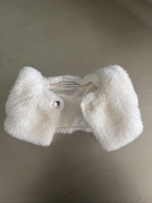 build a bear white fur coat jacket one size with shiny threads mixed in