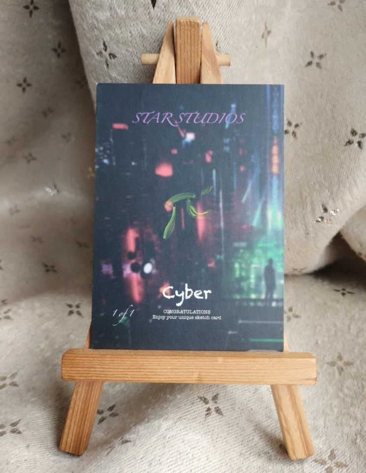 The Matrix Carrie-Anne Moss Trinity Sketch Card Lee Lightfoot Cyber Series Paint - Image 4 of 4