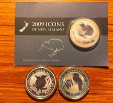 Australia Kookaburra 2000 & 2001 New Zealand Kiwi 2009 SILVER