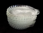 Vintage Anchor Hocking CLAM SHELL Frosted Glass Plates (Set  of 8) Dishes